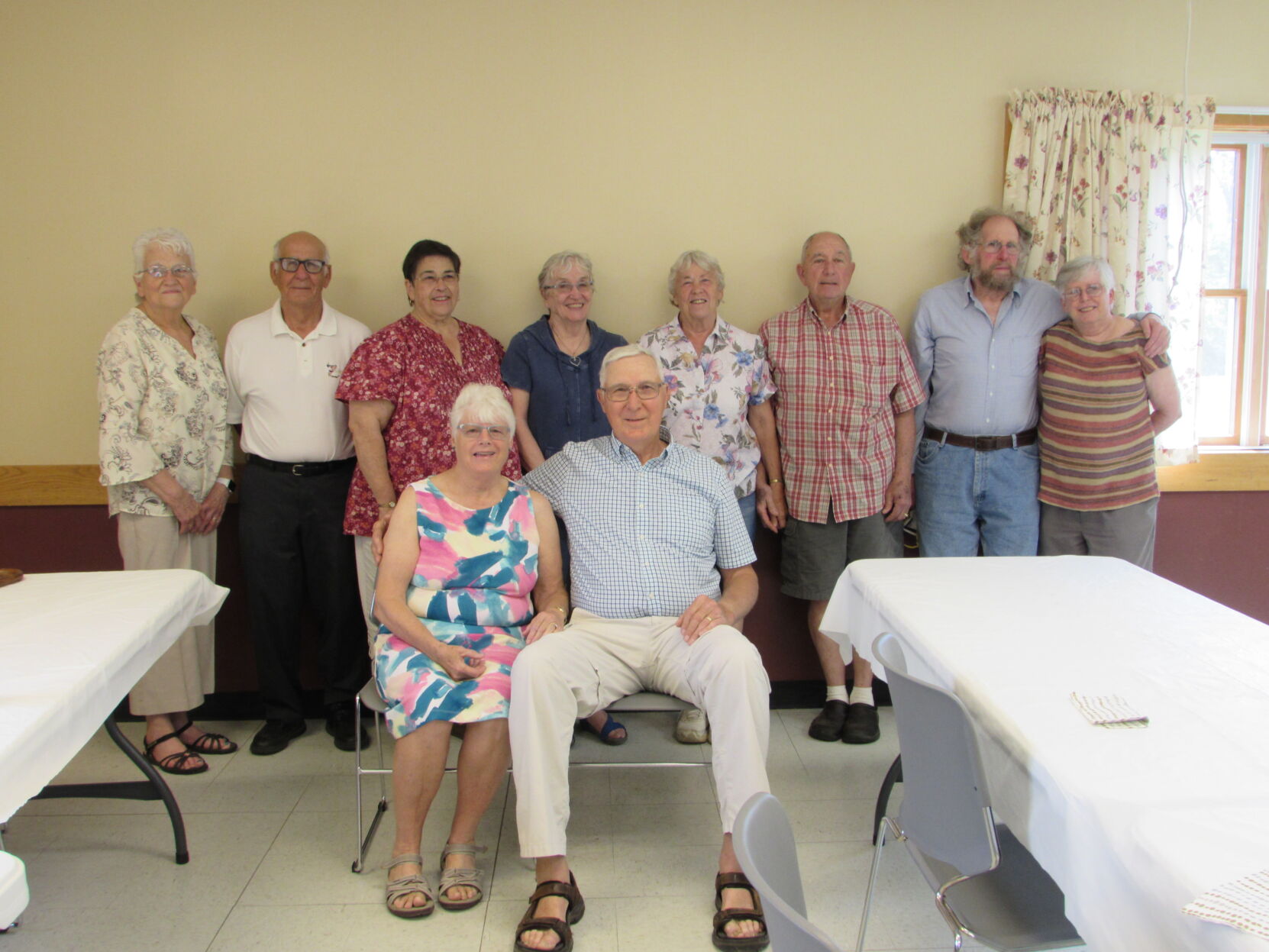 Candor Citizens of the Year Bob and Nancy Riggs with past Citizens of the Year in back. (Left to right): Nancy King, Roy Yarrington, Diane Craig, Hope VanScoy, Jeannie and Skip Jackson, and Lou and Sue Heavenrich.